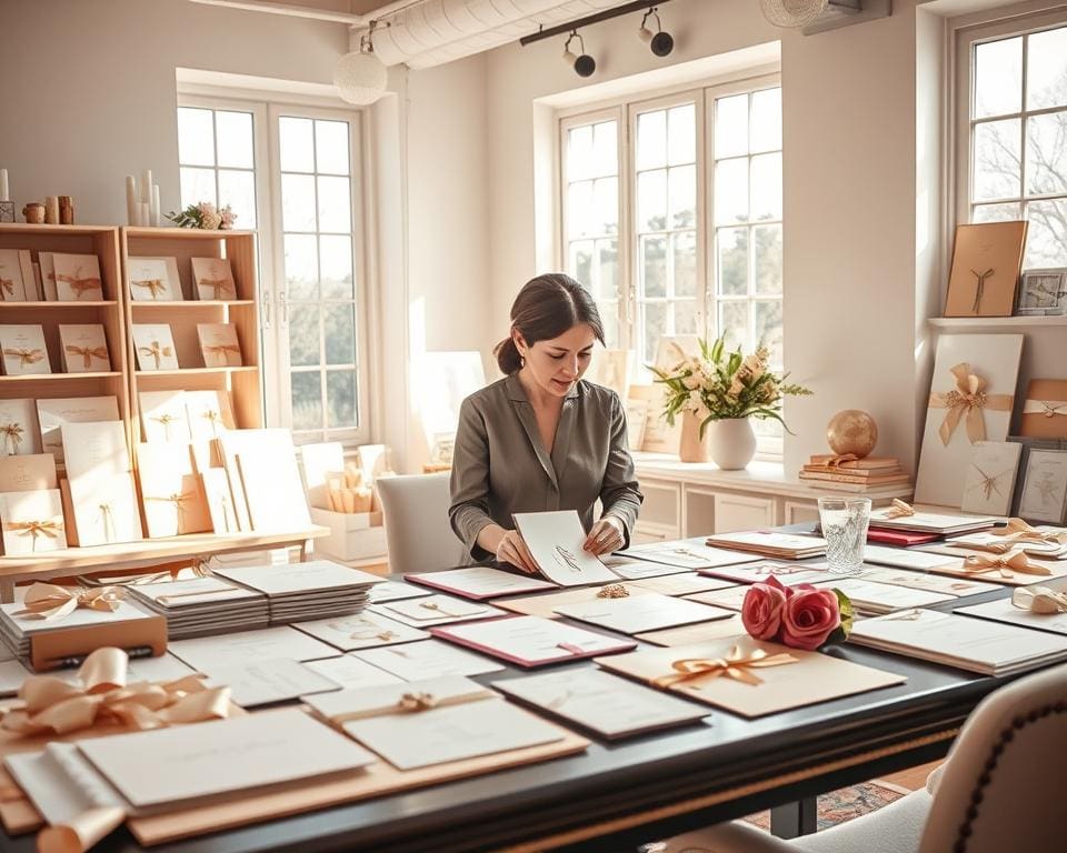 Wie hilft ein Designer bei eleganten Hochzeitseinladungen?