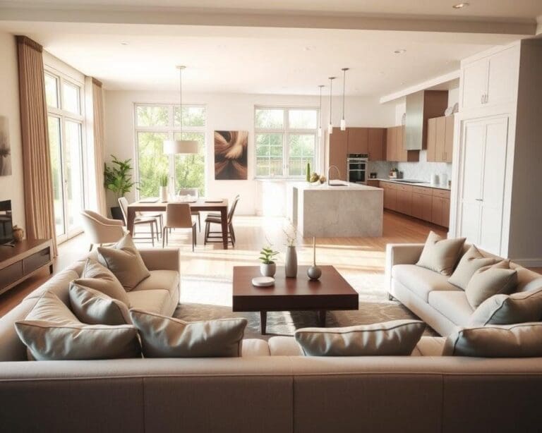 Wie gestaltet man eine offene Wohnlandschaft?