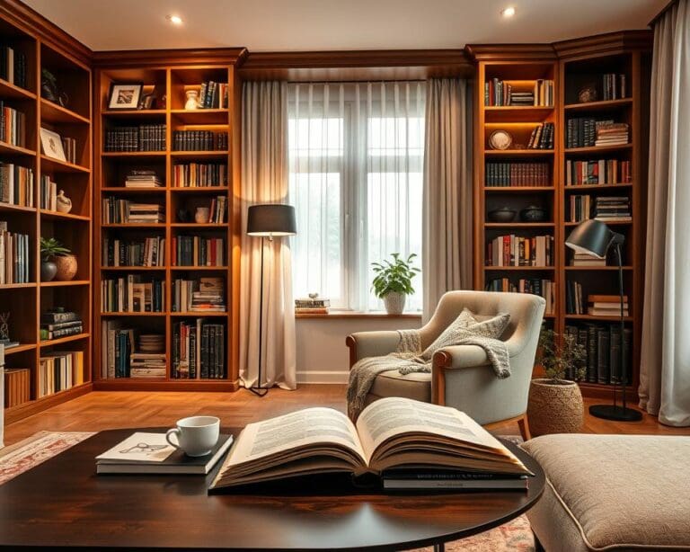Bibliothek im Wohnzimmer