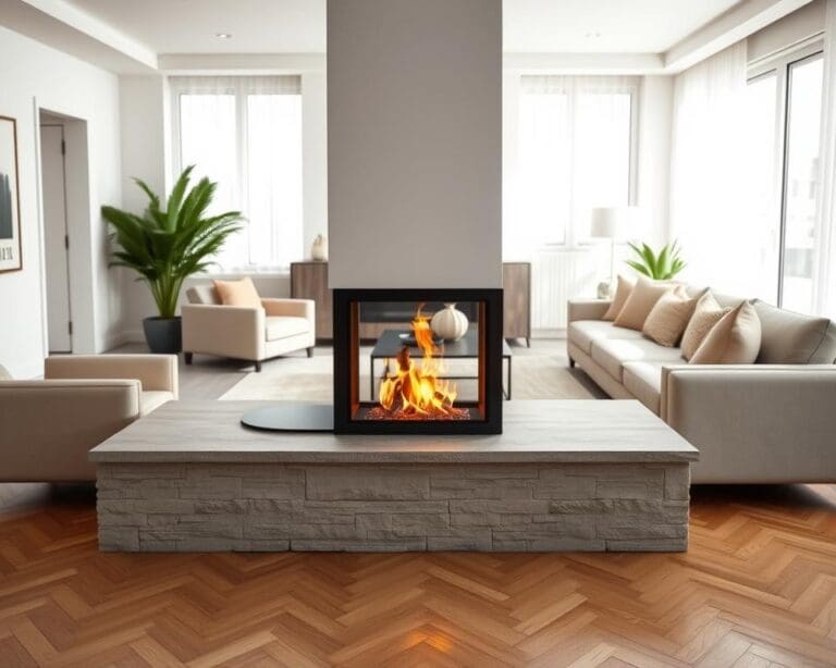 Kamin als Raumteiler