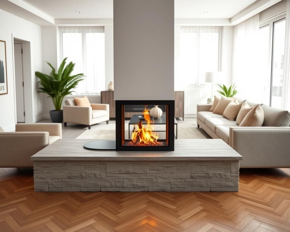 Kamin als Raumteiler