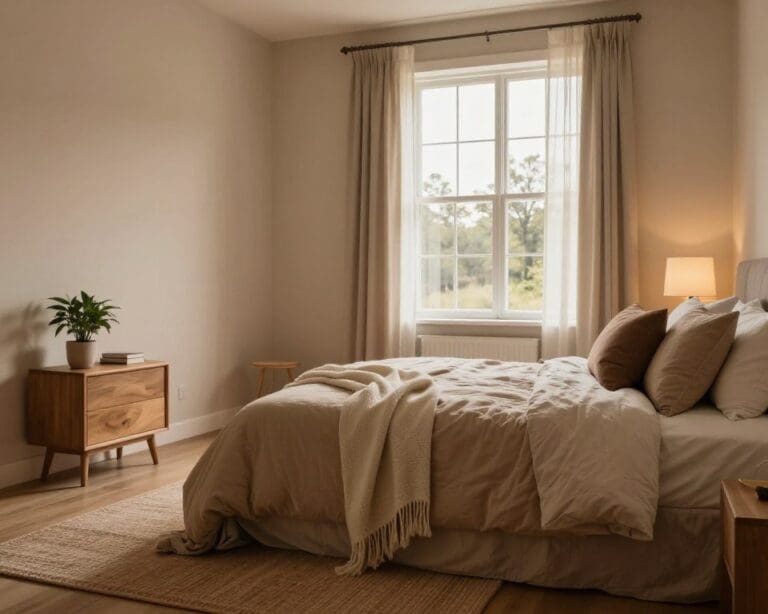 Schlafzimmer in Erdtönen
